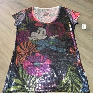 Disney Sequin Floral Minnie Mouse T-Shirt